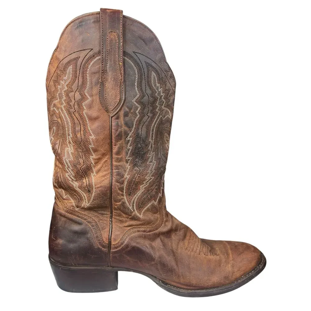 J,B. Dillon Men’s Brown Leather Western Cowboy Boots Size US 12 EE